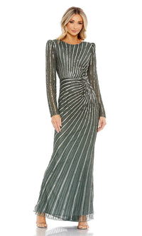 Slate Grey Mac Duggal Long Formal Dress 5641