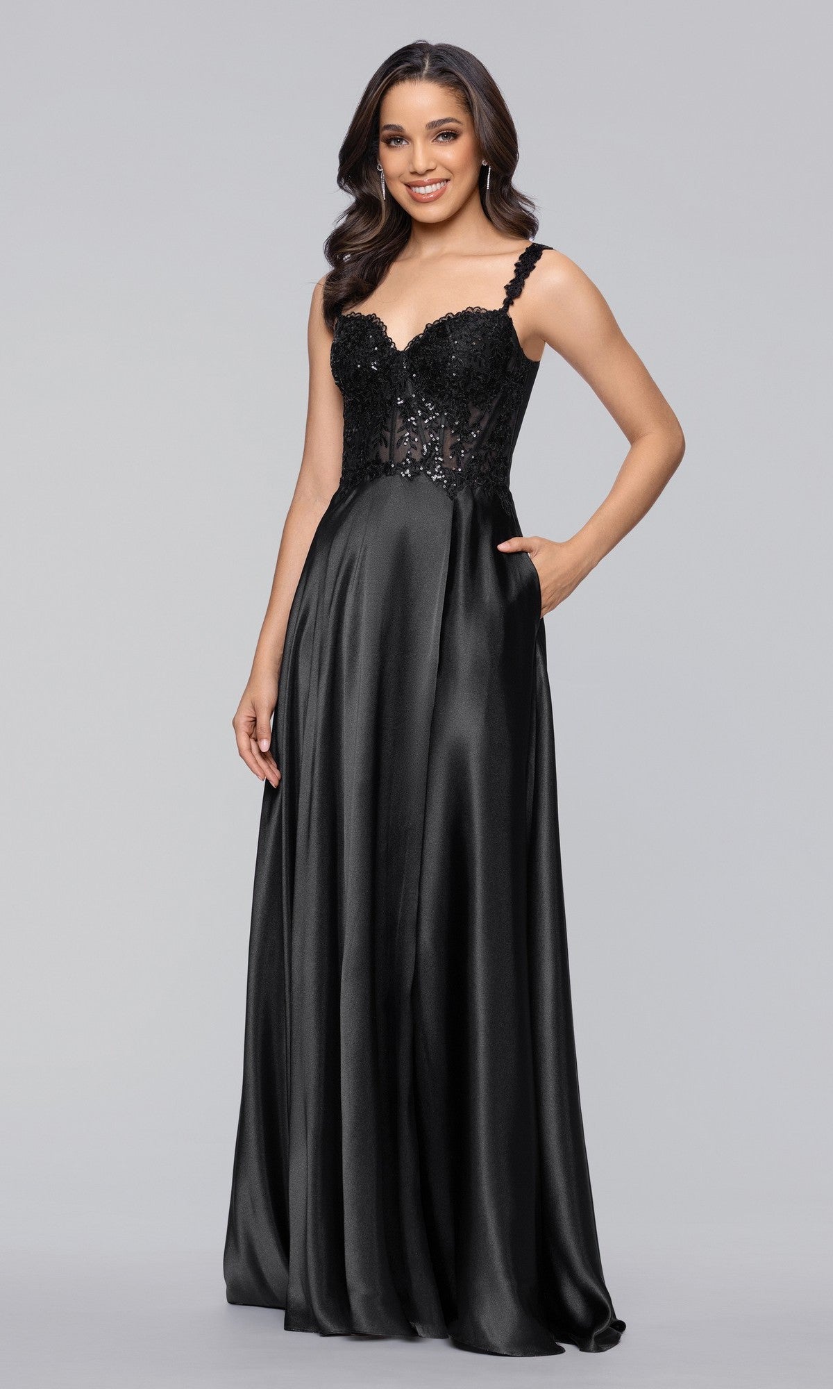 Black Blondie Nites Long Prom Dress 6088BN