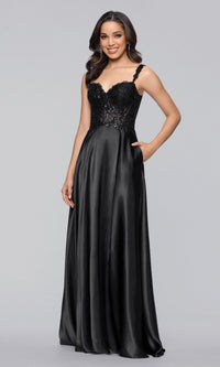 Black Blondie Nites Long Prom Dress 6088BN
