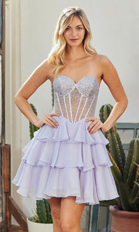 Lilac Amelia Couture Short Prom Dress 6136S