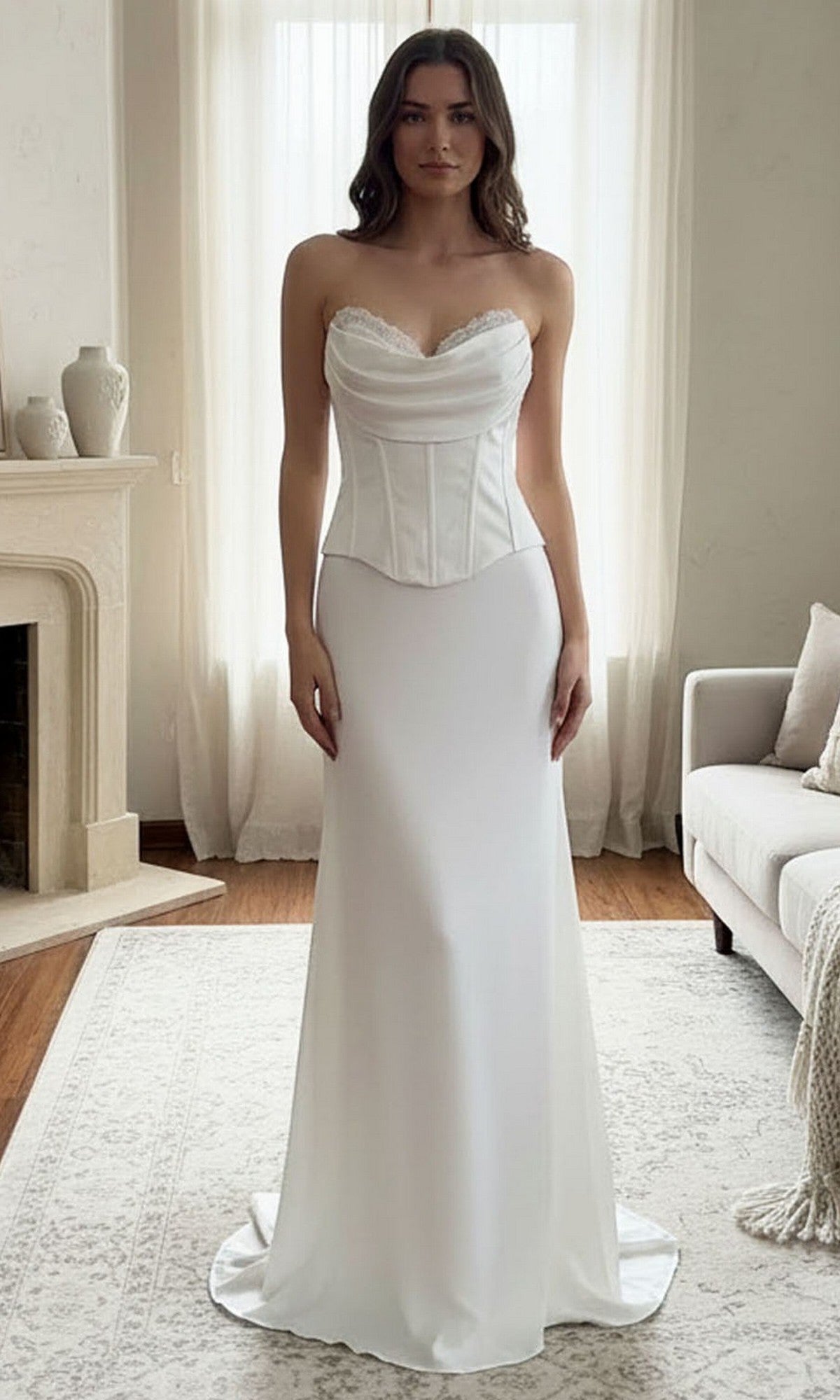 White Amelia Couture Long Prom Dress 6137