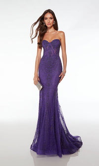 Purple Alyce Long Formal Dress 61579