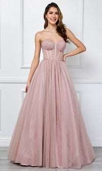 Dusty Rose Amelia Couture Long Prom Dress 6202