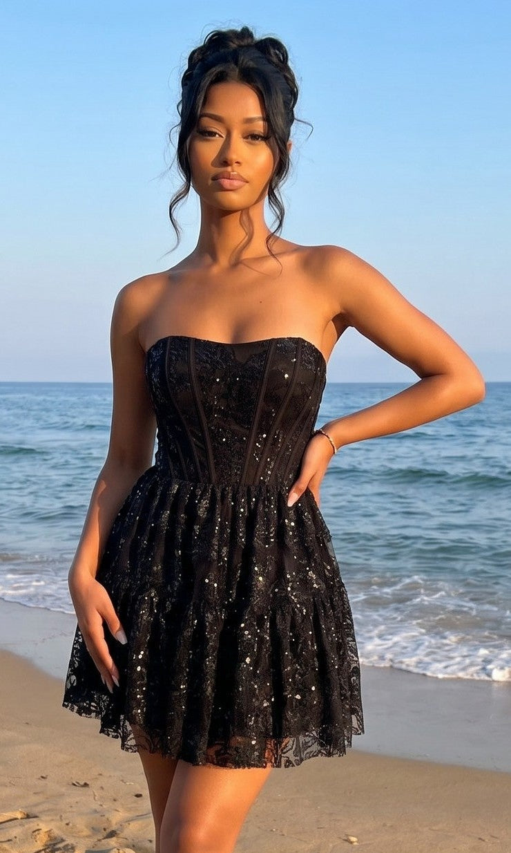 Black Blondie Nites Short Homecoming Dress 6213BN