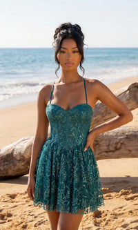 Teal Blondie Nites Short Homecoming Dress 6219BN