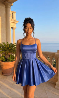 Navy Blondie Nites Short Homecoming Dress 6322BN