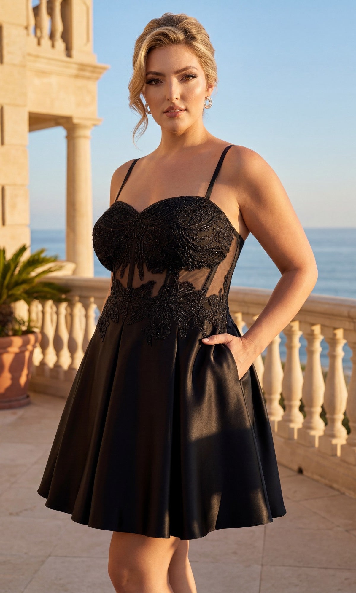 Black Blondie Nites Short Homecoming Dress 6346BNW