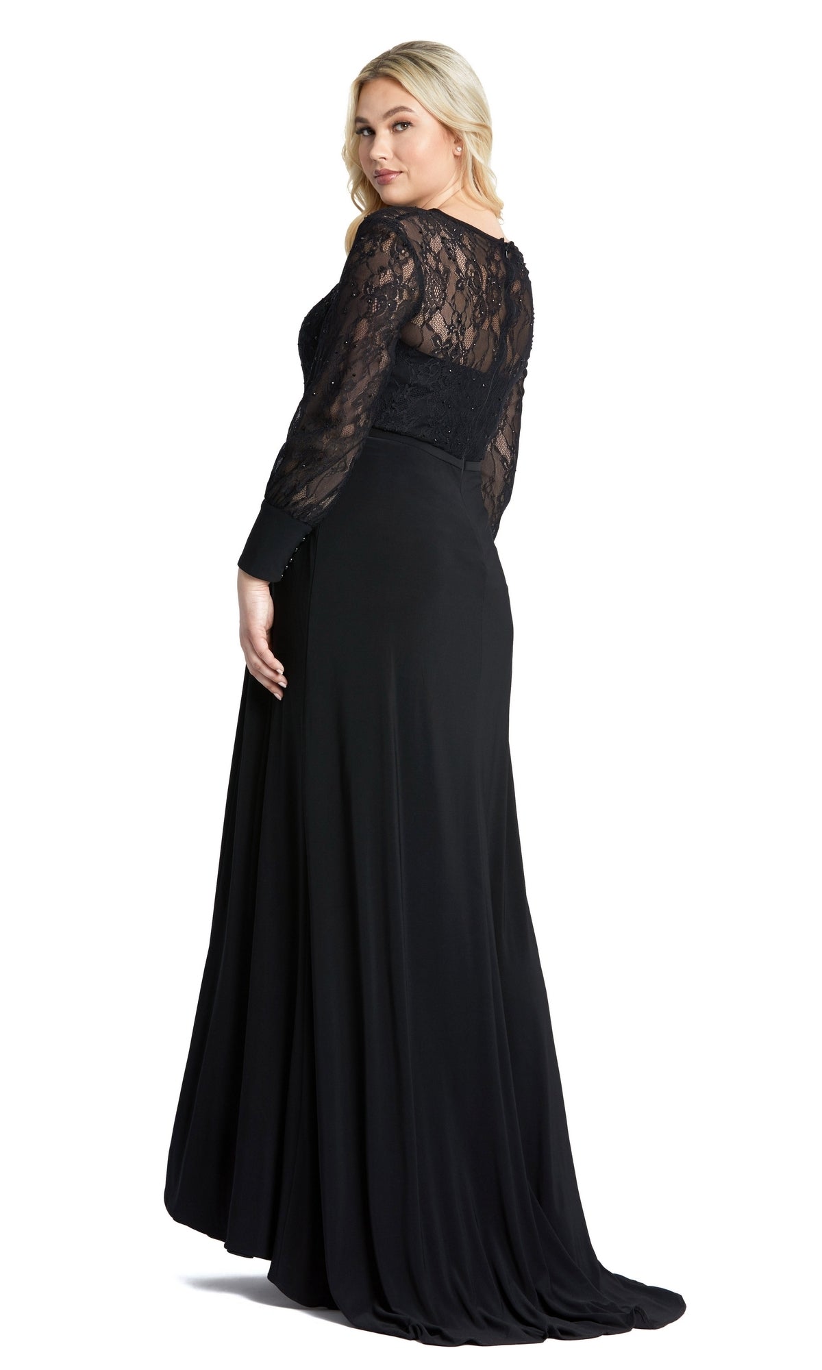 Mac Duggal Sequin Lace Black Evening Gown - Black - 18w Mac Duggal Sequin Lace Black Evening Gown - Black - 18w