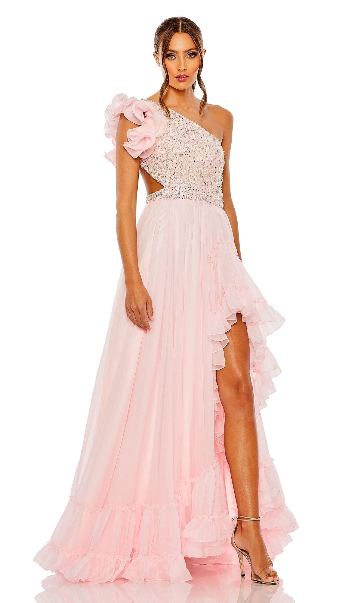 Petal Pink Mac Duggal Long Formal Dress 68480