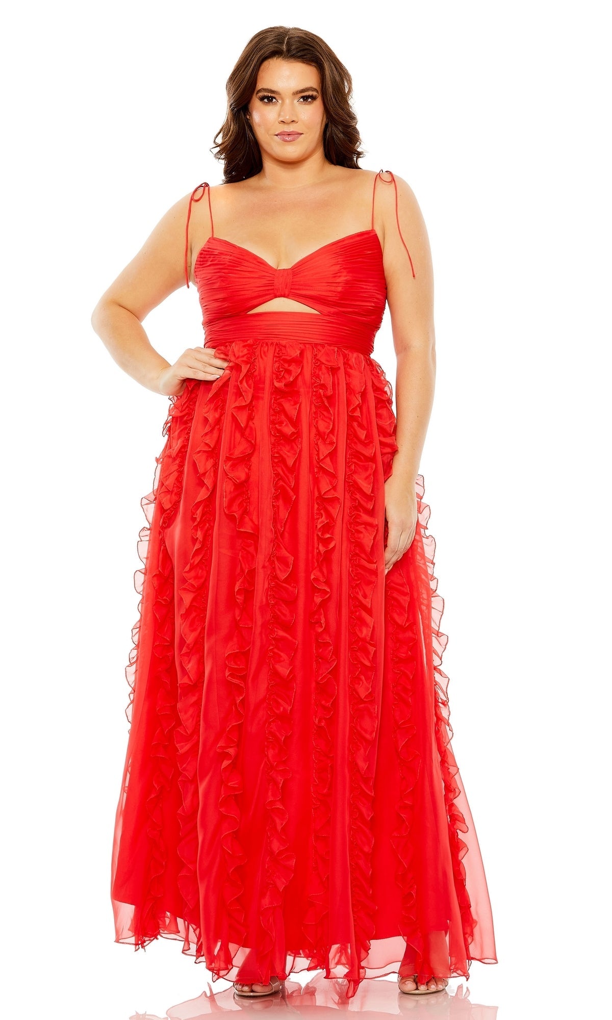 Mac Duggal Long Plus-Size Formal Dress 68543 Cherry / 14W Mac Duggal Long Plus-Size Formal Dress 68543 Cherry / 14W