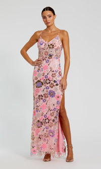 Pink Multi Mac Duggal Long Formal Dress 68718