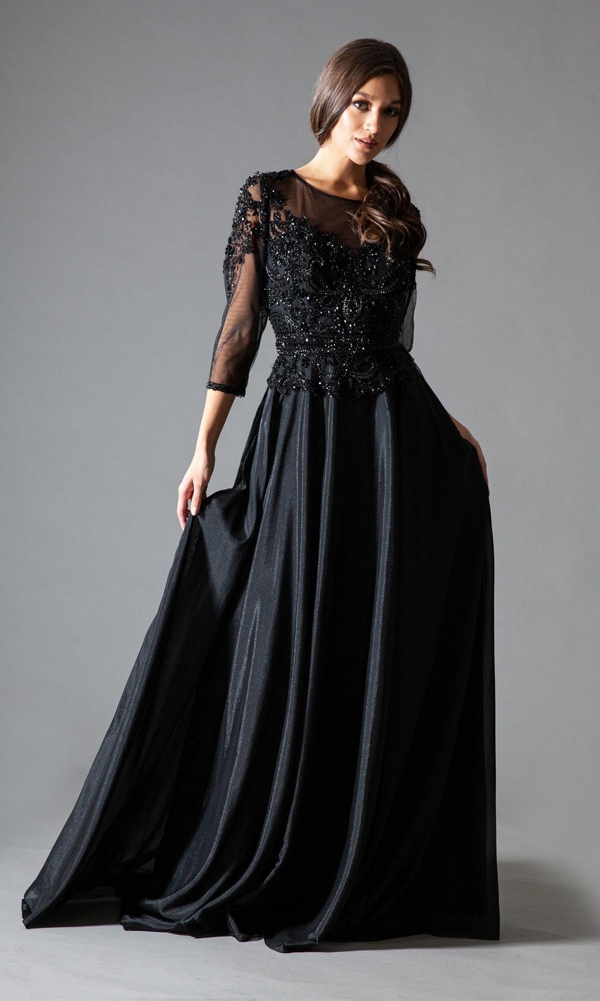 Long Formal Dress 7041 by Amelia Couture Black / 10 Long Formal Dress 7041 by Amelia Couture Black / 10