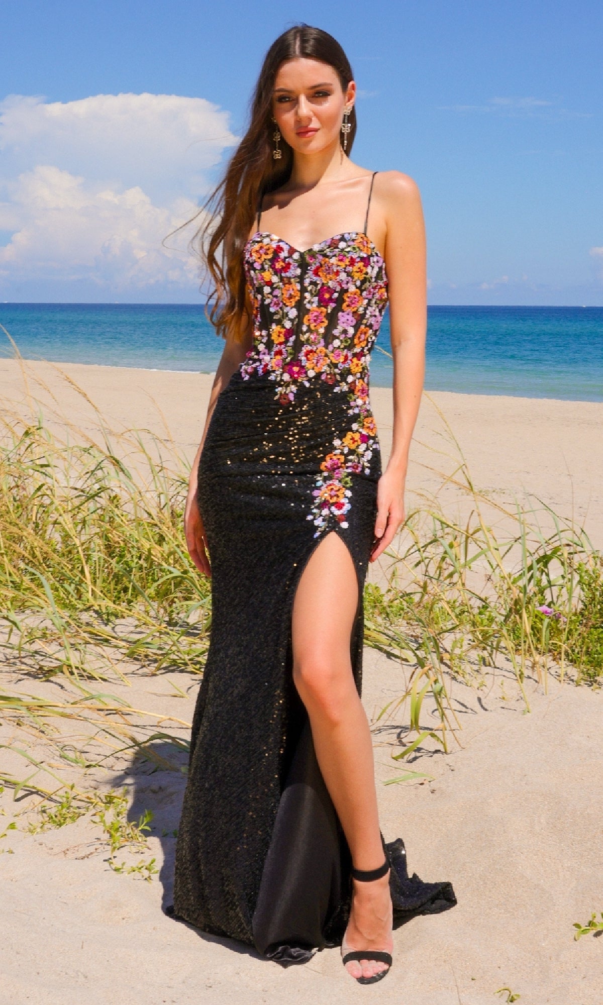 Black/Berry Amelia Couture Long Prom Dress 7061
