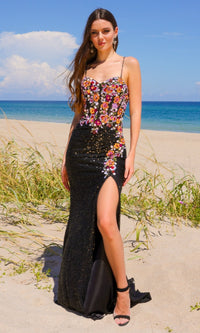 Black/Berry Amelia Couture Long Prom Dress 7061
