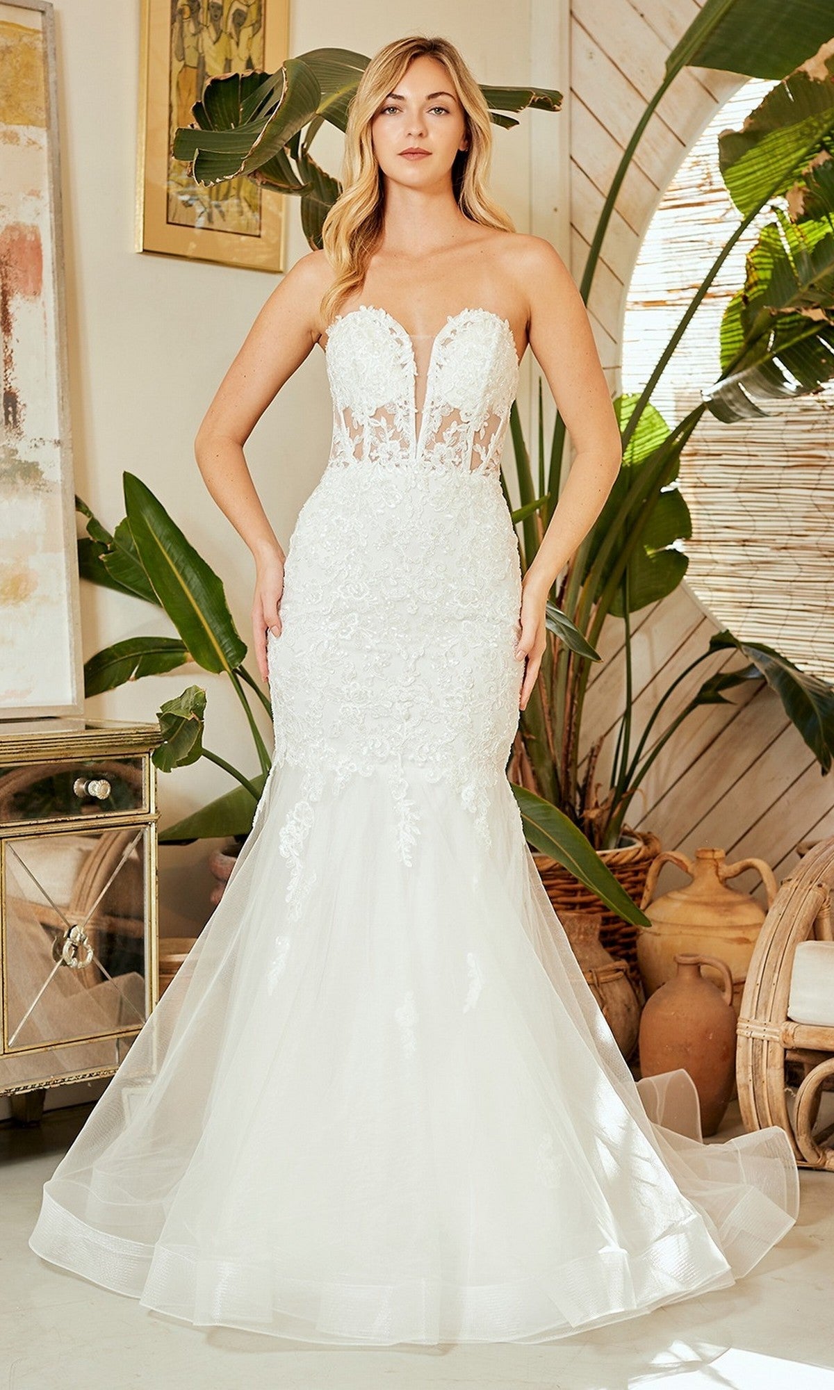 White Amelia Couture Long Prom Dress 7090
