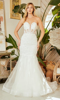 White Amelia Couture Long Prom Dress 7090