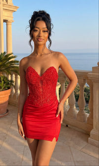 Red Amelia Couture Short Homecoming Dress 7092S