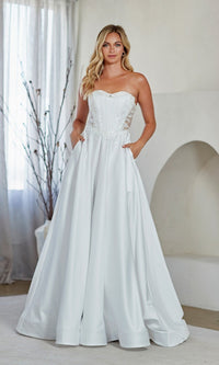 White Amelia Couture Long Prom Dress 7093