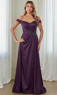 Eggplant Amelia Couture Long Formal Dress 7094