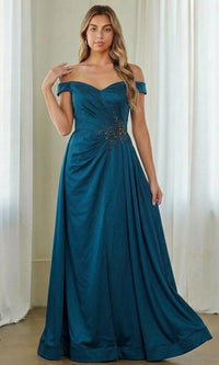 Teal Amelia Couture Long Formal Dress 7094