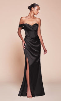 Black Ladivine Long Formal Dress 7448
