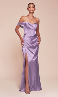 Lavender Ladivine Long Formal Dress 7448-1
