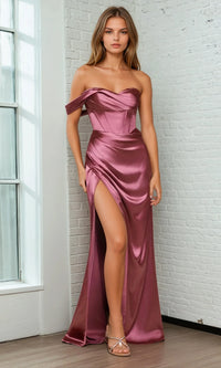 Mauve Rose Ladivine Long Formal Dress 7448