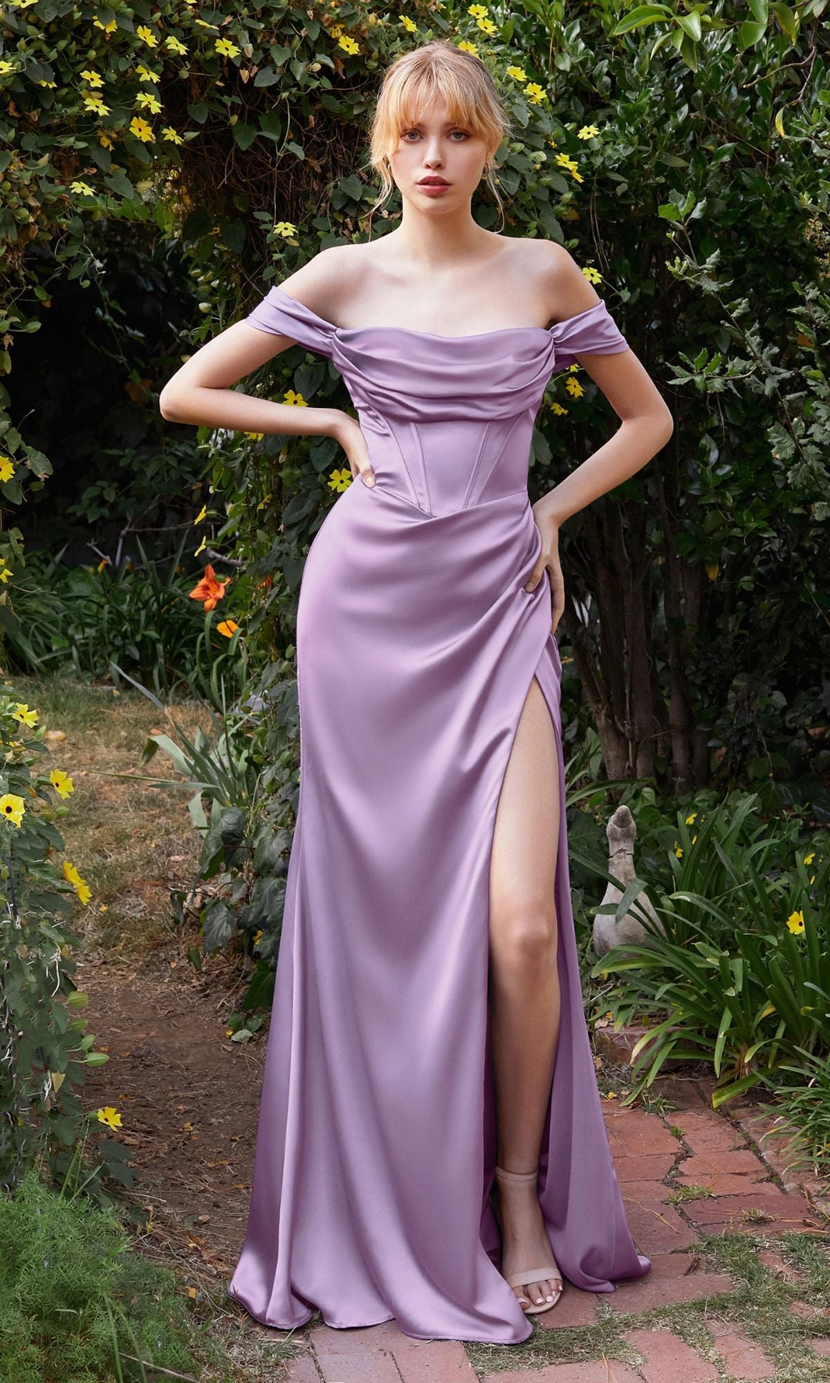 Lavender Ladivine Long Formal Dress 7492