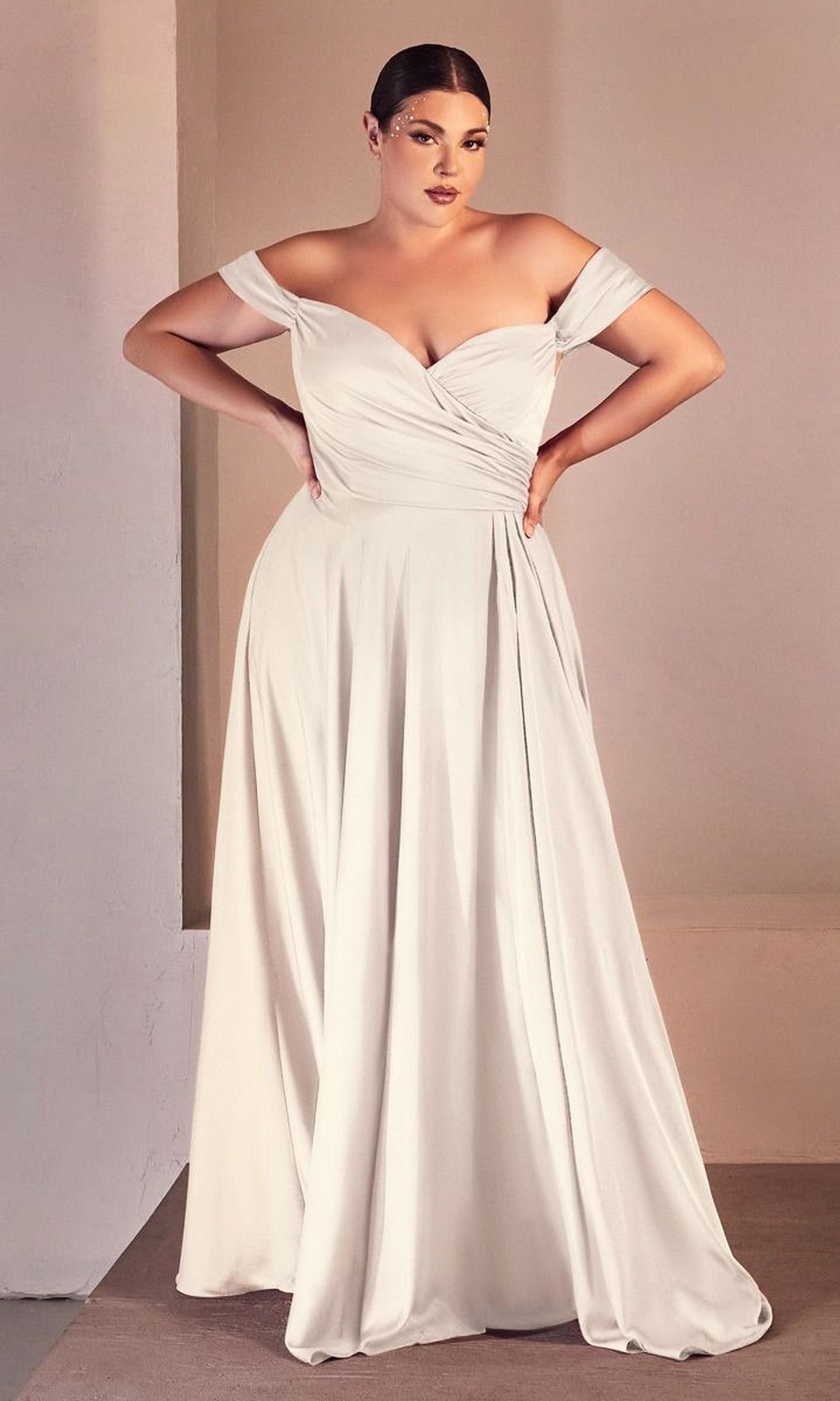 Long Plus Size Wedding Dress 7493wc by Ladivine Long Plus Size Wedding Dress 7493wc by Ladivine