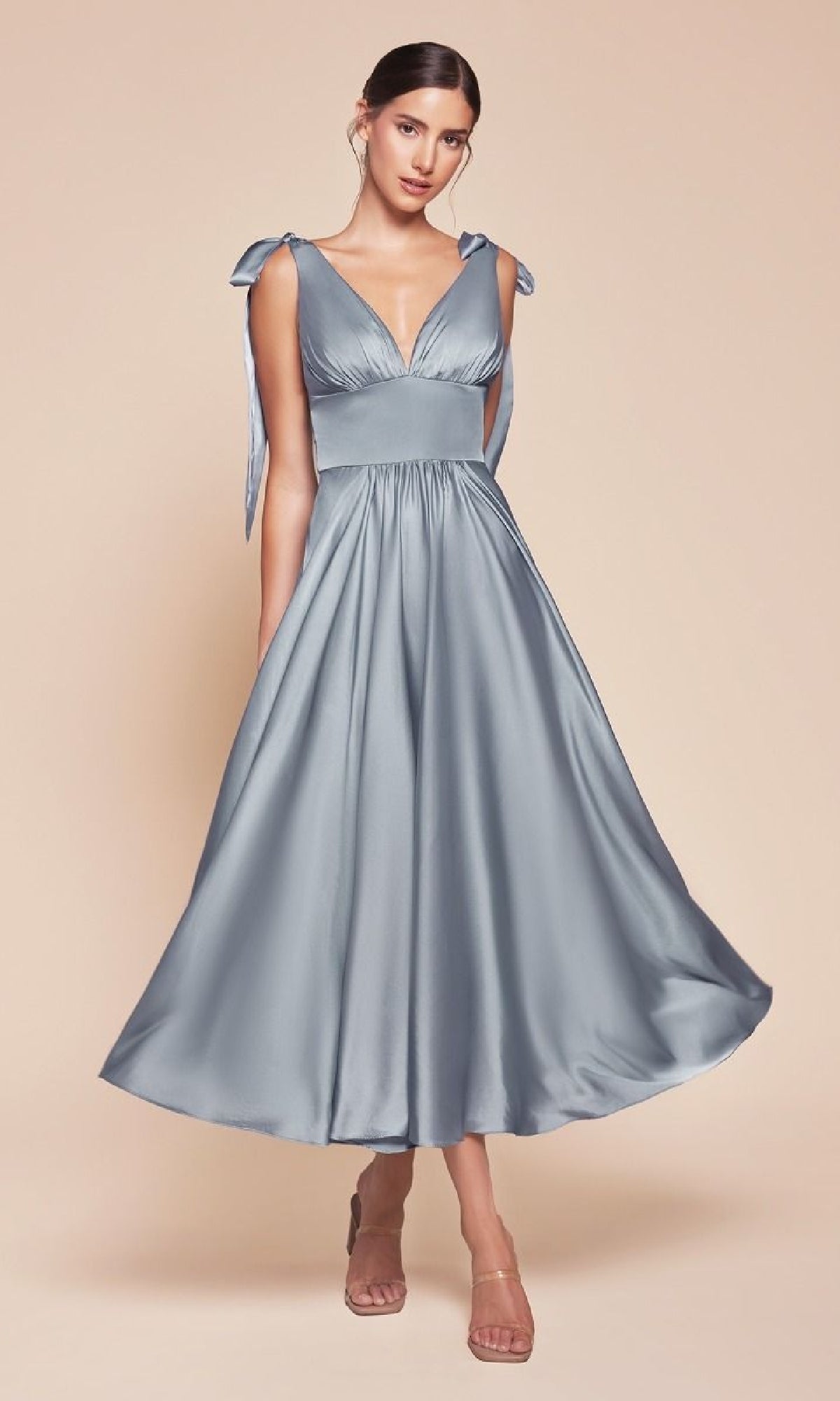 Dusty Blue Ladivine Short Party Dress 7499