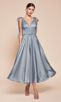 Dusty Blue Ladivine Short Party Dress 7499
