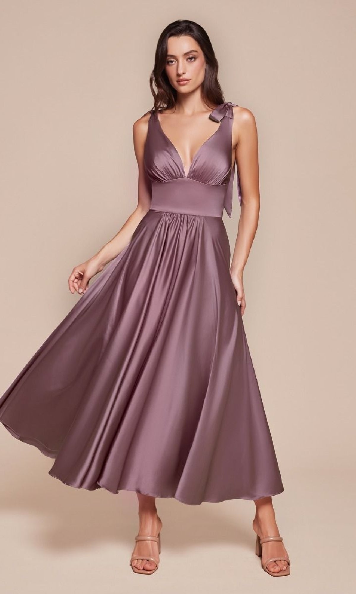 english cocktail dress English Factory Women's Quarter Sleeve Bow Tie Midi Dress
