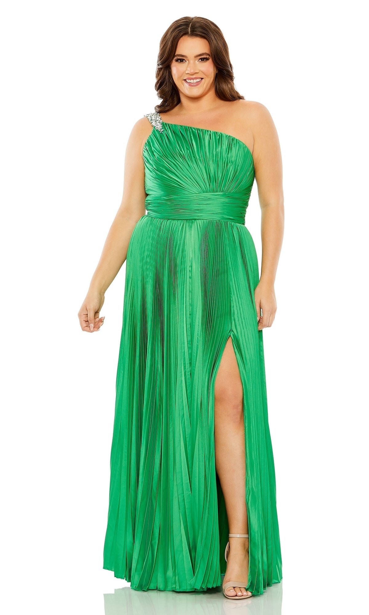 Spring Green Mac Duggal Long Plus-Size Formal Dress 77005