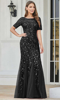 Black Amelia Couture Long Prom Dress 7707