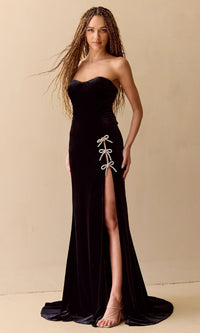 Black Amelia Couture Long Formal Dress 8047