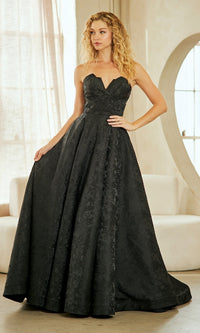Black Amelia Couture Long Prom Dress 8061