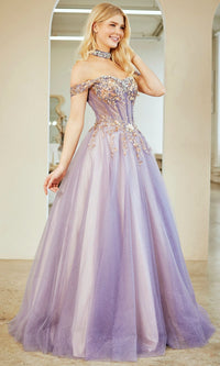 Victorian Lilac Amelia Couture Long Prom Dress 8063