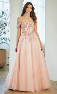 Dusty Rose Amelia Couture Long Prom Dress 8065