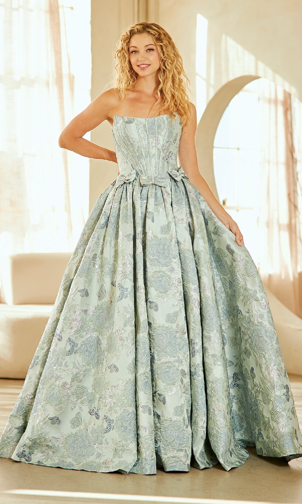 Dusty Mint Amelia Couture Long Prom Dress 8068