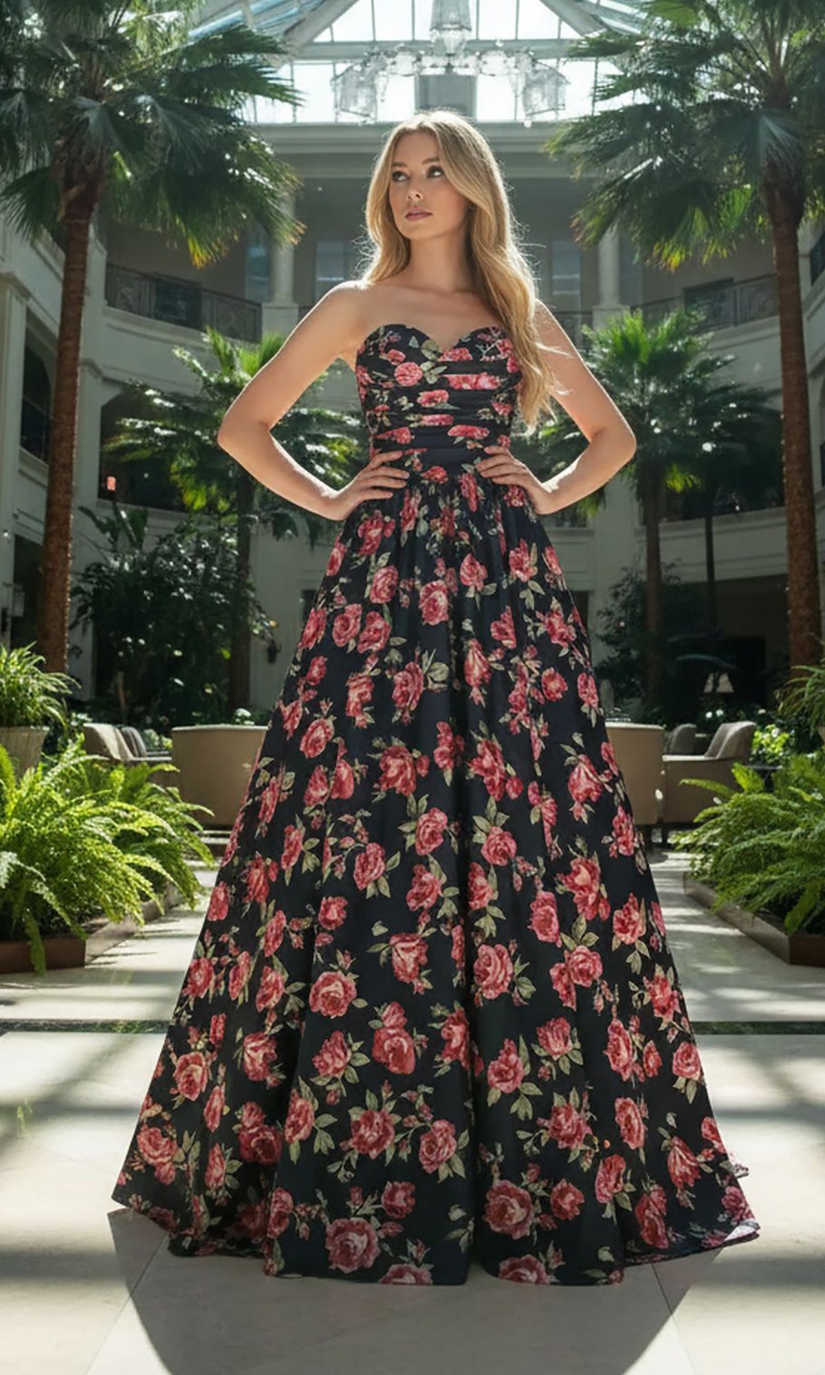 Black Amelia Couture Long Prom Dress 8070