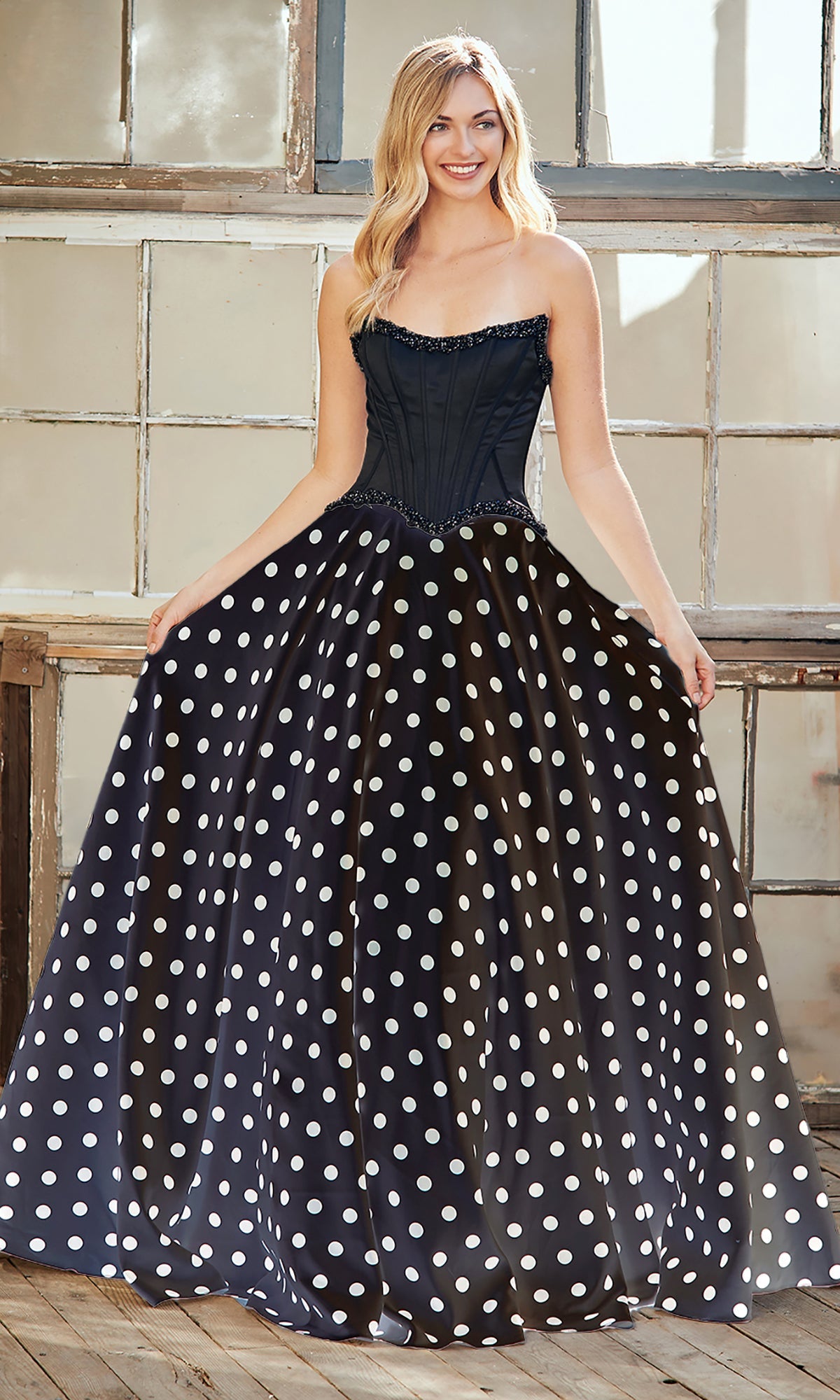 Black/Black Amelia Couture Long Prom Dress 8071