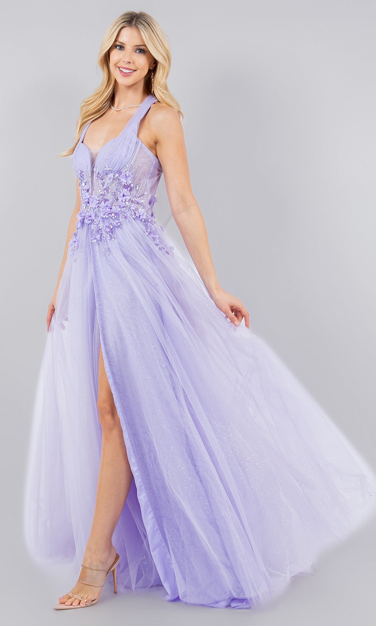 purple cinderella prom dresses Ladivine D145
