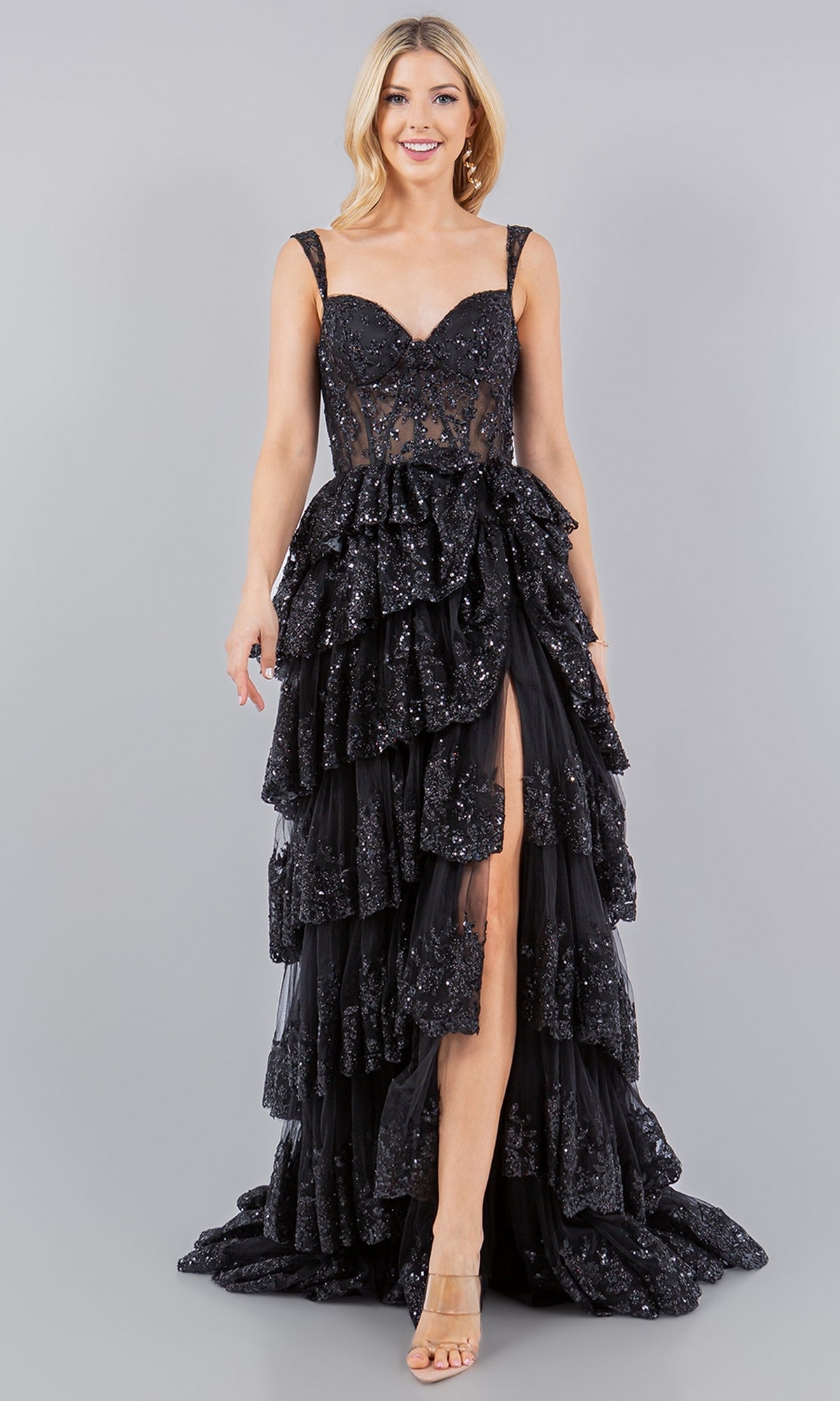 Long Formal Dress 8093j by Cinderella Couture Smoky Blue / Small