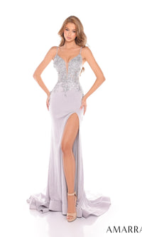 Silver Amarra Long Formal Dress 88205