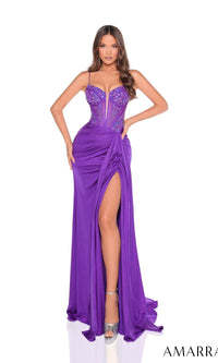 Purple Amarra Long Formal Dress 88211