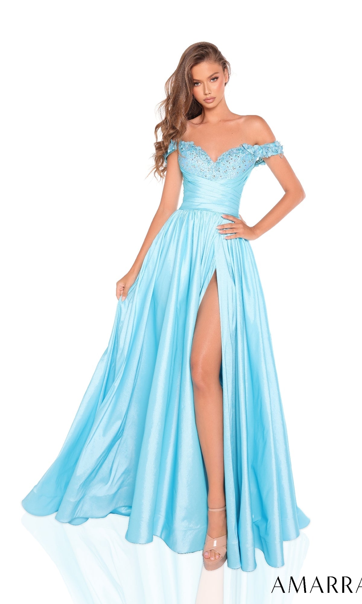 Turquoise Amarra Long Formal Dress 88213