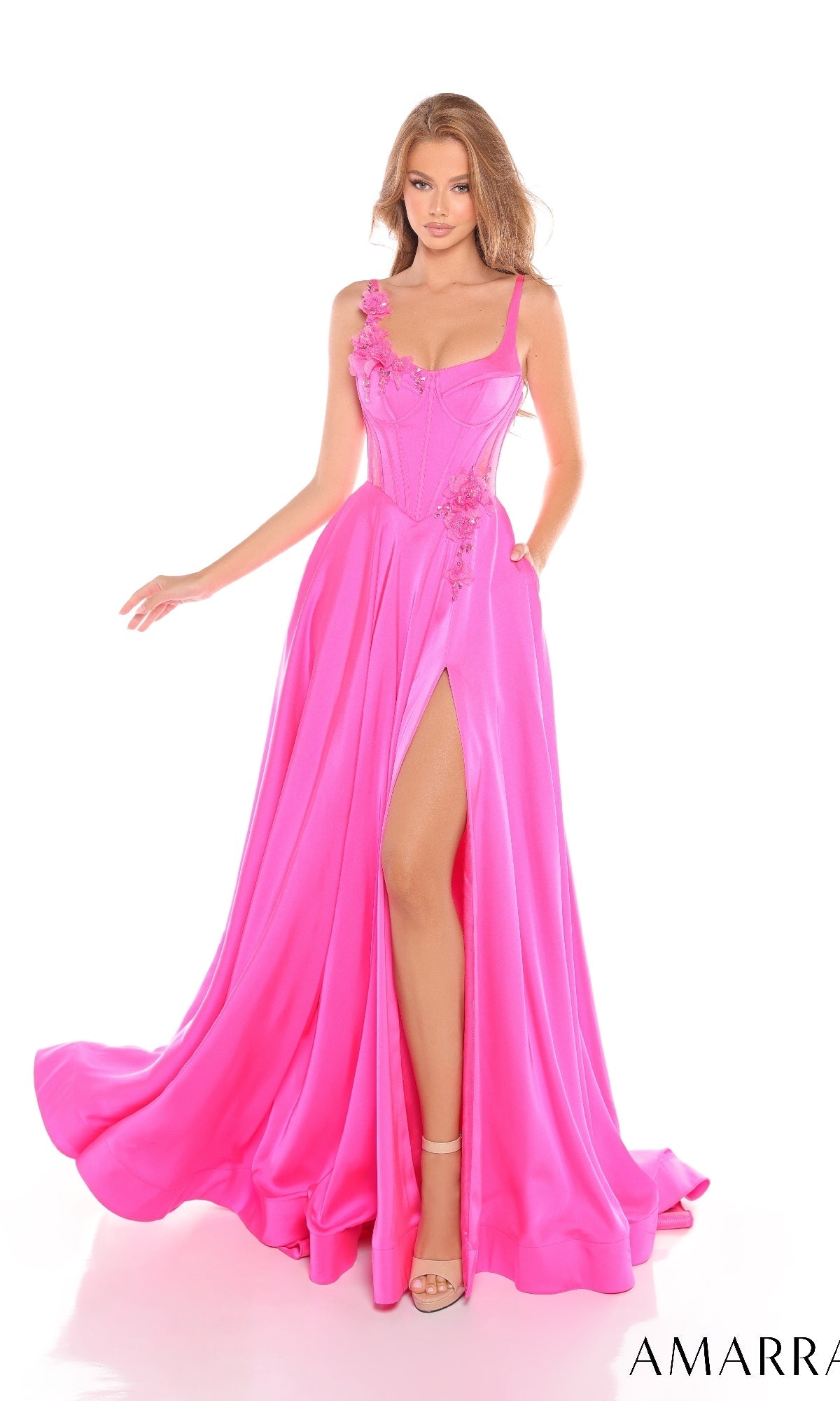 Fuchsia Amarra Long Formal Dress 88214