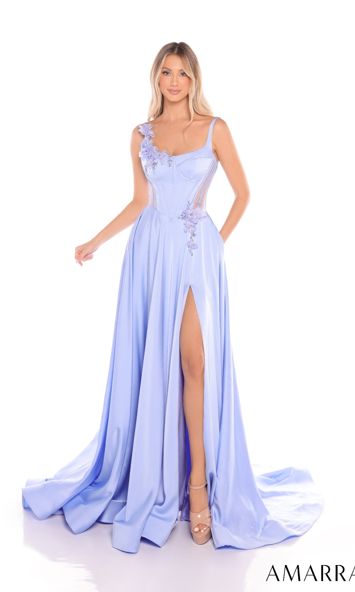 Periwinkle Amarra Long Formal Dress 88214