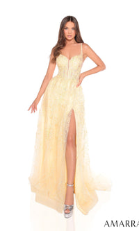 Light Yellow Amarra Long Formal Dress 88221
