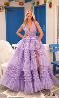 Lilac/Electric Orchid Amarra Long Formal Dress 88226